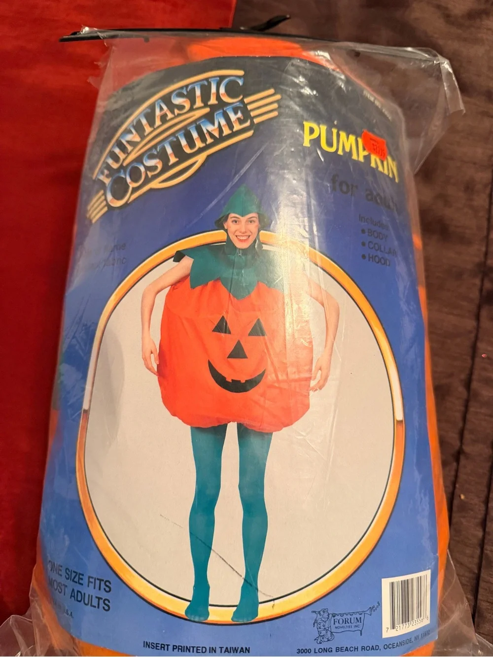 🎃 Vintage Pumpkin Costume Adult One Size + Bonus Pumpkin headband Halloween